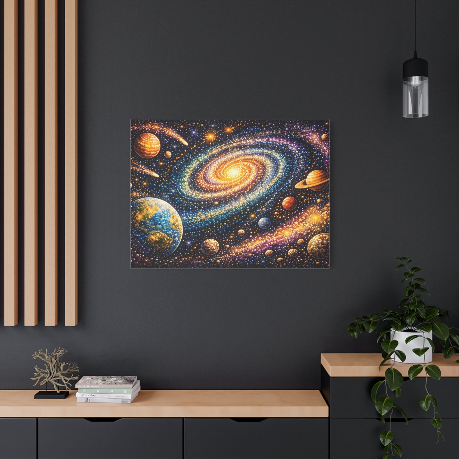 Galaxy Spiral Matte Canvas Wall Art — Colorful Space Planets Decor Canvas image 63