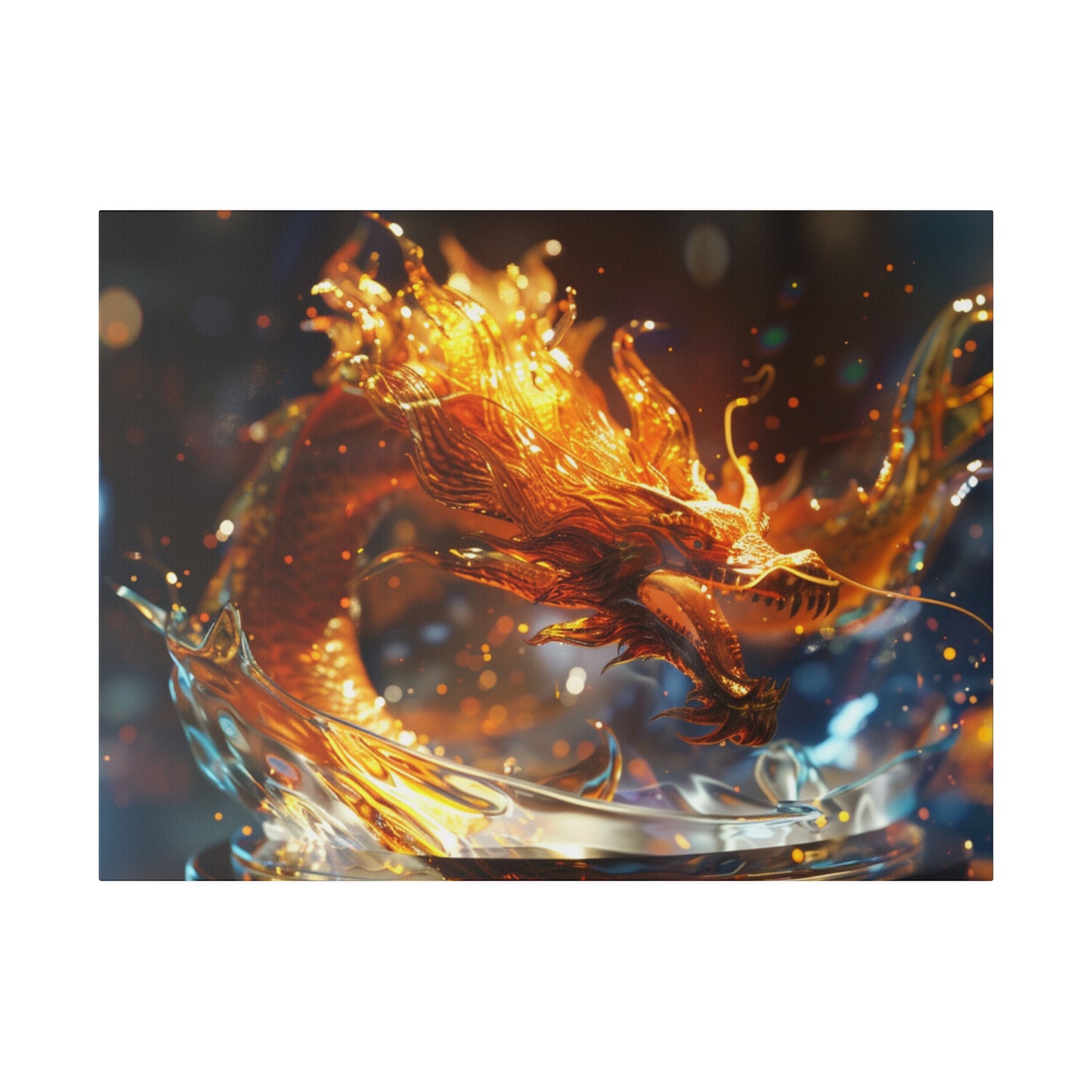 Radiant Fire Dragon Wall Art: Transform Your Space with Mythical Elegance