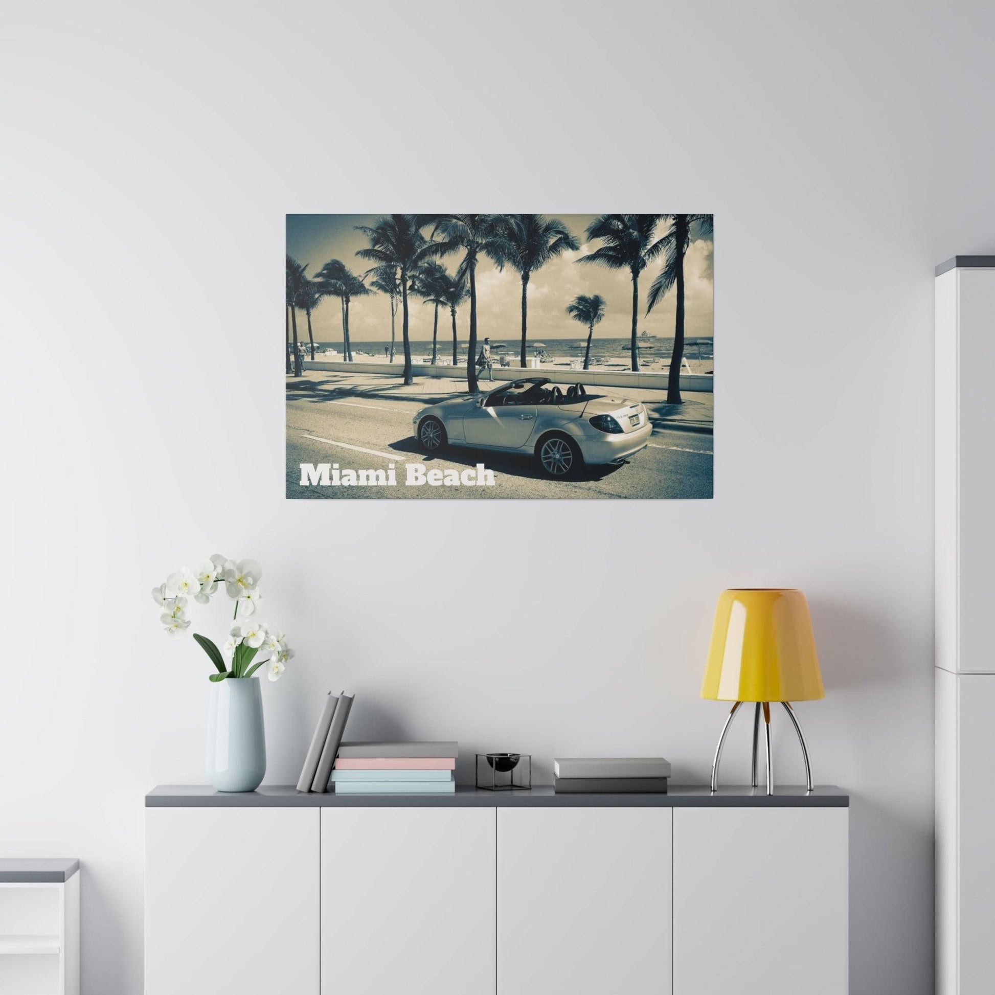 Miami Drive: Mercedes-Benz at Miami Beach Canvas Art