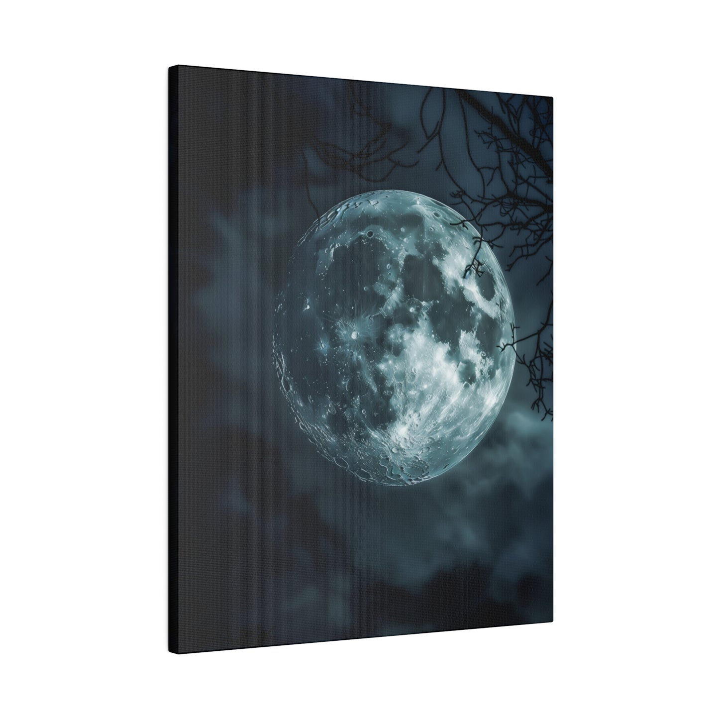 Lunar Whisper: Midnight Moon Canvas Art