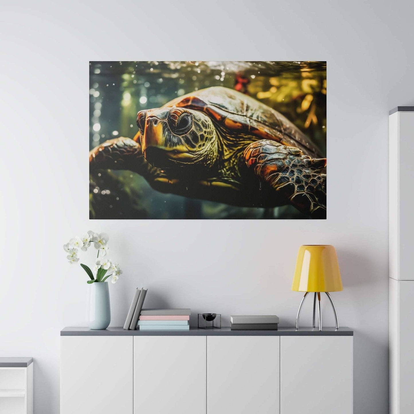 Serene Marine: Sea Turtle Canvas Print - Nature's Underwater Grace