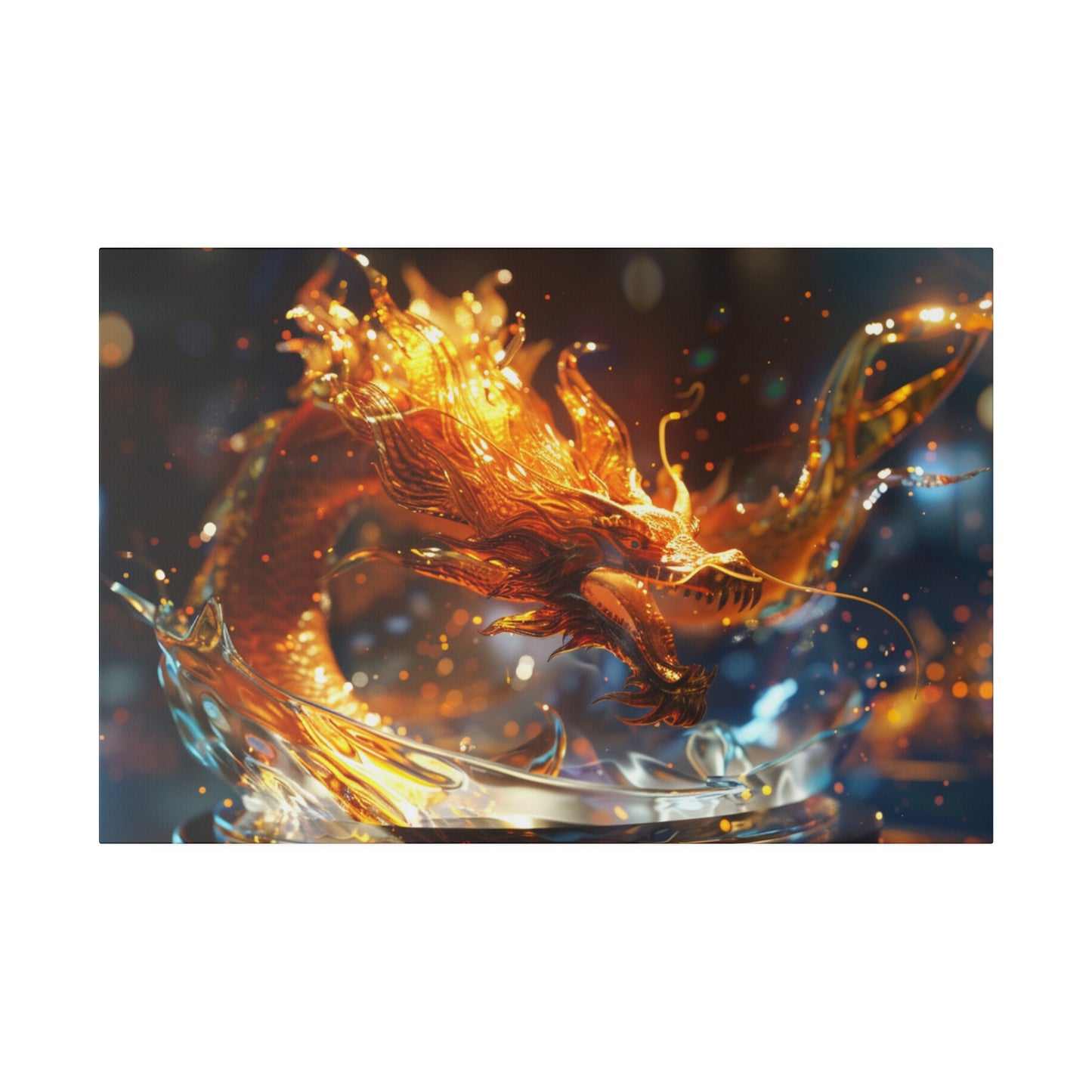 Radiant Fire Dragon Wall Art: Transform Your Space with Mythical Elegance