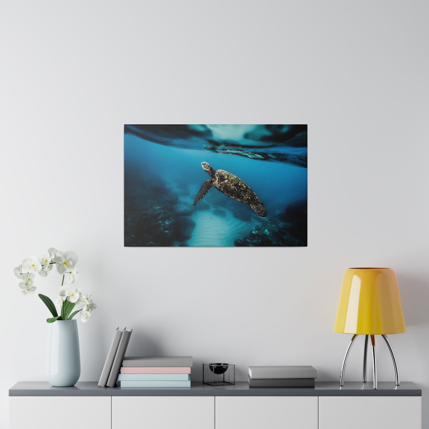 Ocean Grace: Sea Turtle Journey Canvas Art