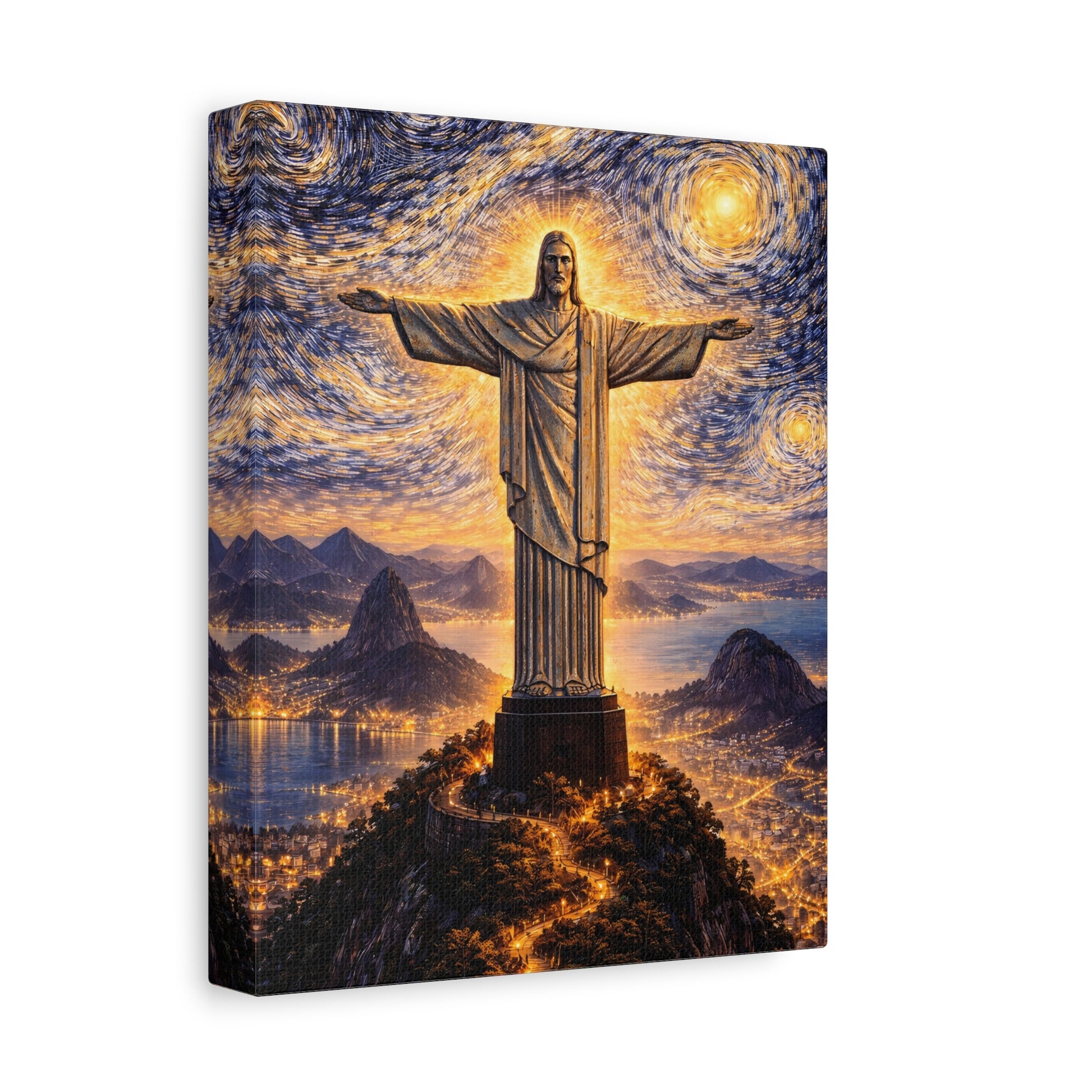 Christ the Redeemer Beneath a Starry Sky – Van Gogh Inspired canvas wall art, product image 17 of 64