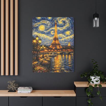 Paris in a Starry Dream – Eiffel Tower Van Gogh Inspired Canvas Print in Van Gogh style canvas art, product image 64 of 64