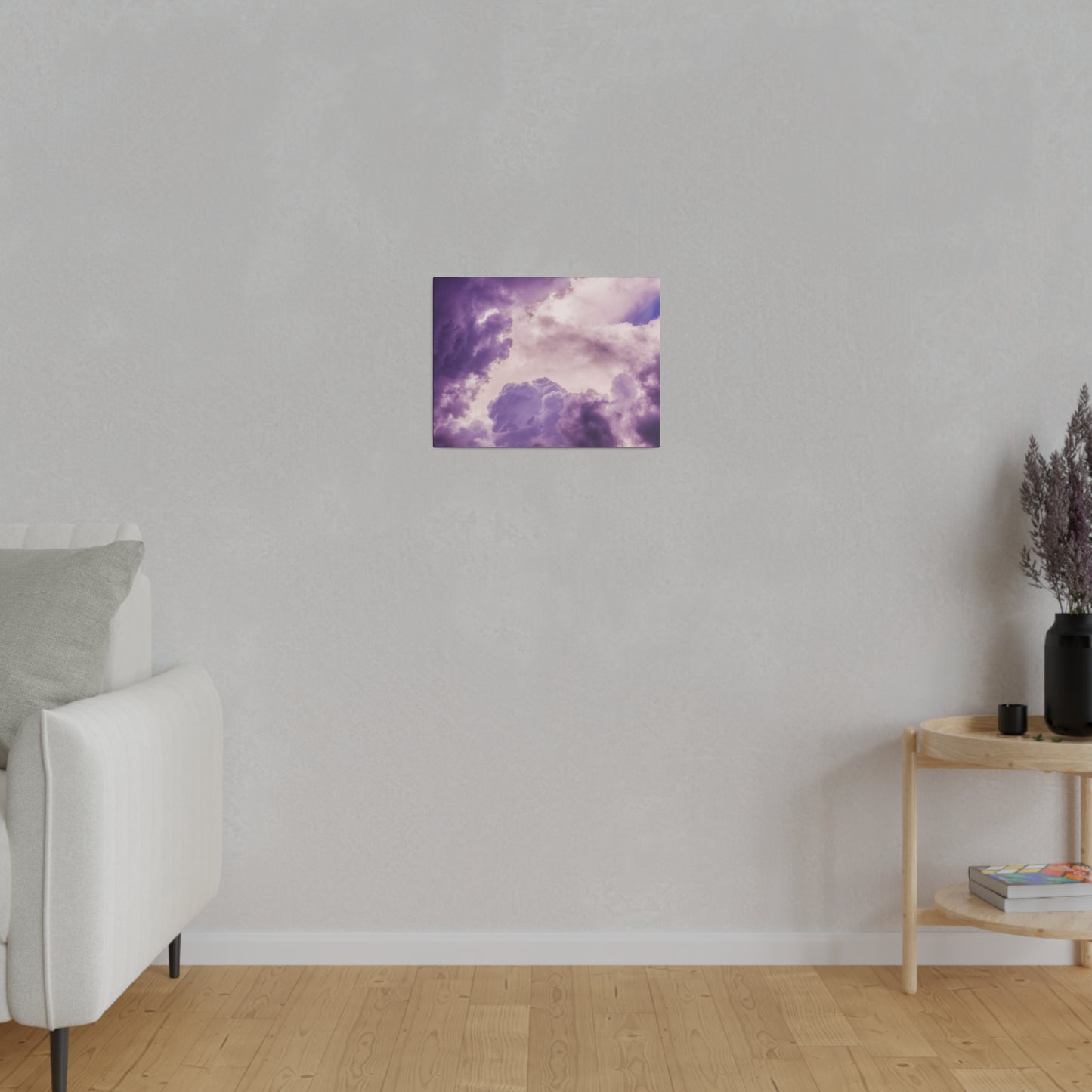 Mystic Purple Cloudscape: Ethereal Sky Canvas Print