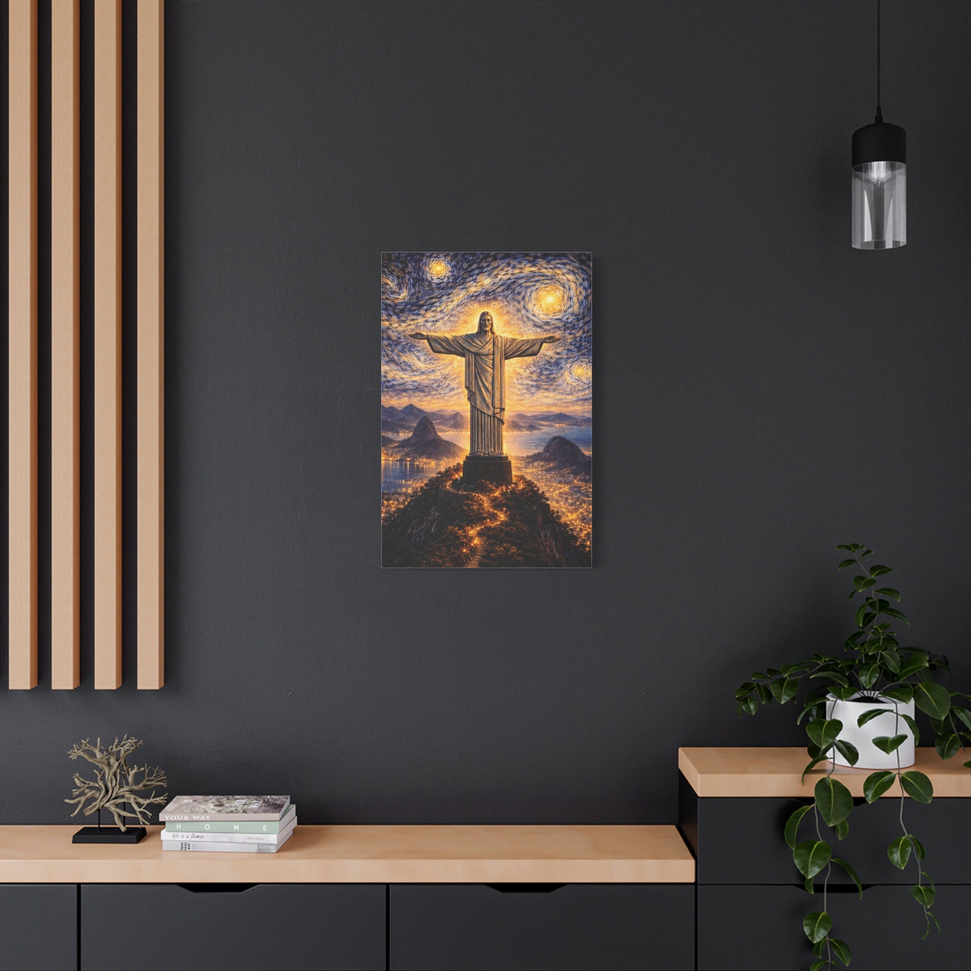 Christ the Redeemer Beneath a Starry Sky – Van Gogh Inspired canvas wall art, product image 46 of 64
