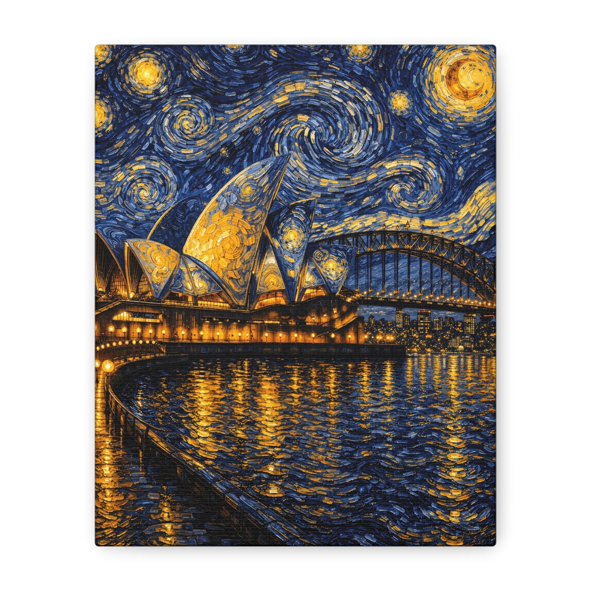 Sydney Opera House in a Starry Dream – Van Gogh Inspired Canvas Print in Van Gogh style canvas art, product image 1 of 60