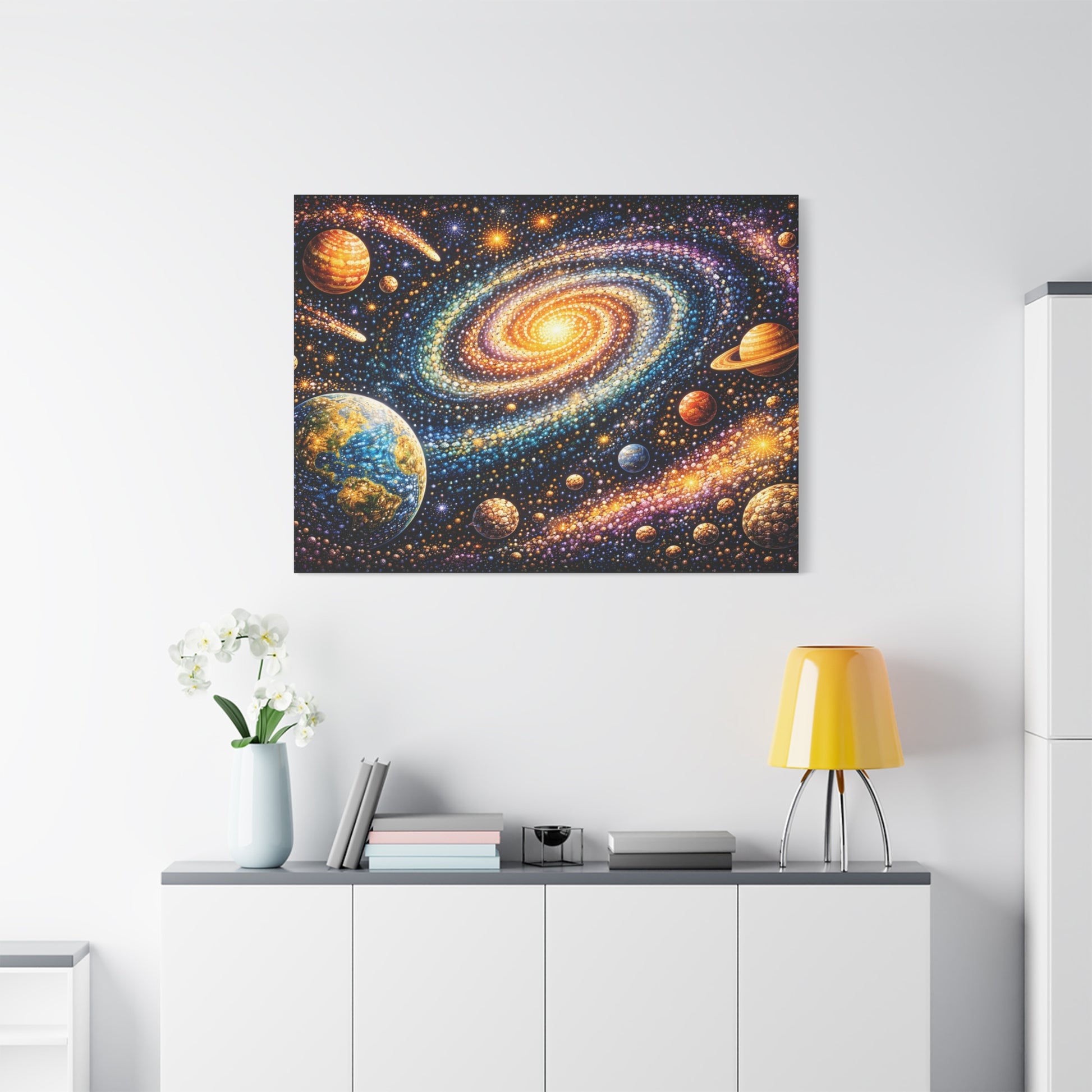 Galaxy Spiral Matte Canvas Wall Art — Colorful Space Planets Decor Canvas image 68