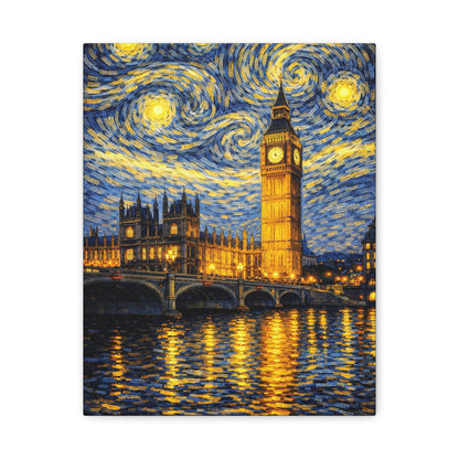 Big Ben Beneath a Starry Sky – Van Gogh Inspired Canvas Print in Van Gogh style canvas art, product image 3 of 64