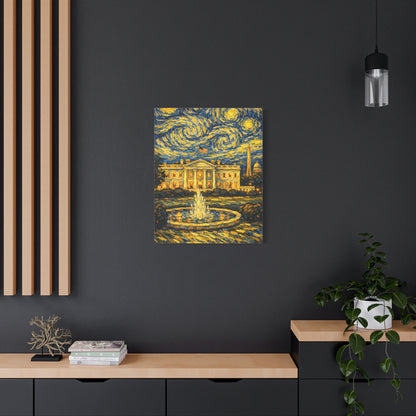 The White House Beneath a Starry Sky – Van Gogh Inspired Canvas Print in Van Gogh style canvas art, product image 53 of 68