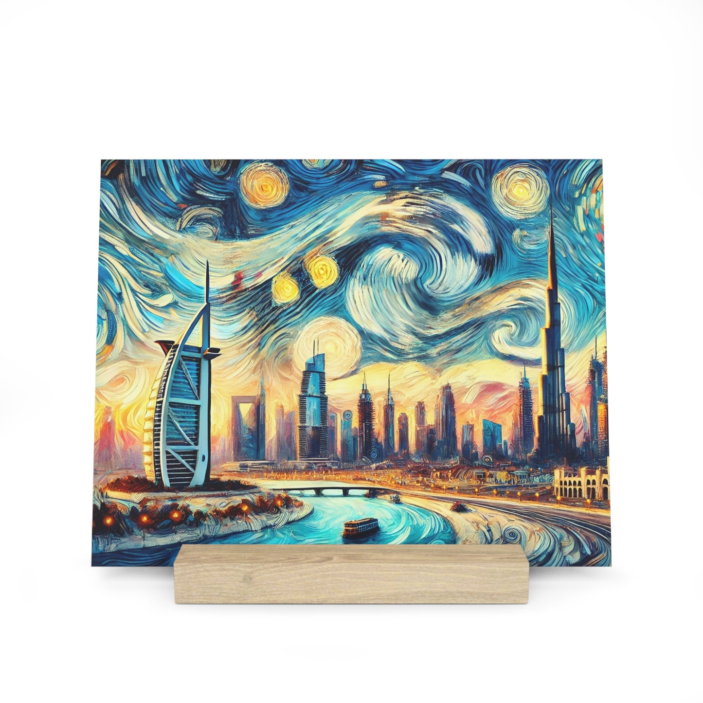 Dubai Starry Night: Vincent van Gogh Inspired Gallery Board – Artistic Panorama