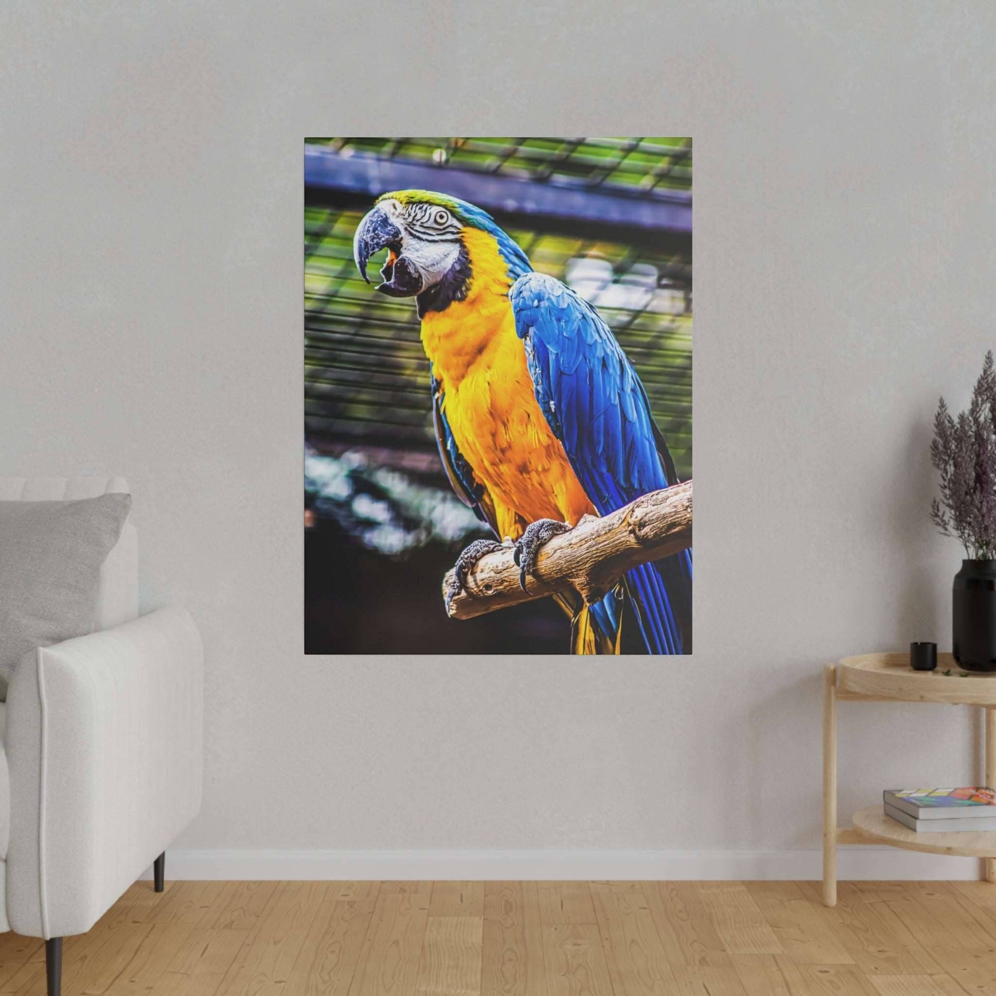 Vibrant Tropics: Macaw Parrot Canvas Print - A Splash of Jungle Colors