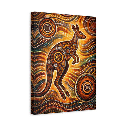 Kangaroo Aboriginal Dot Art Canvas Print – Warm Boho Wall Decor Canvas image 29