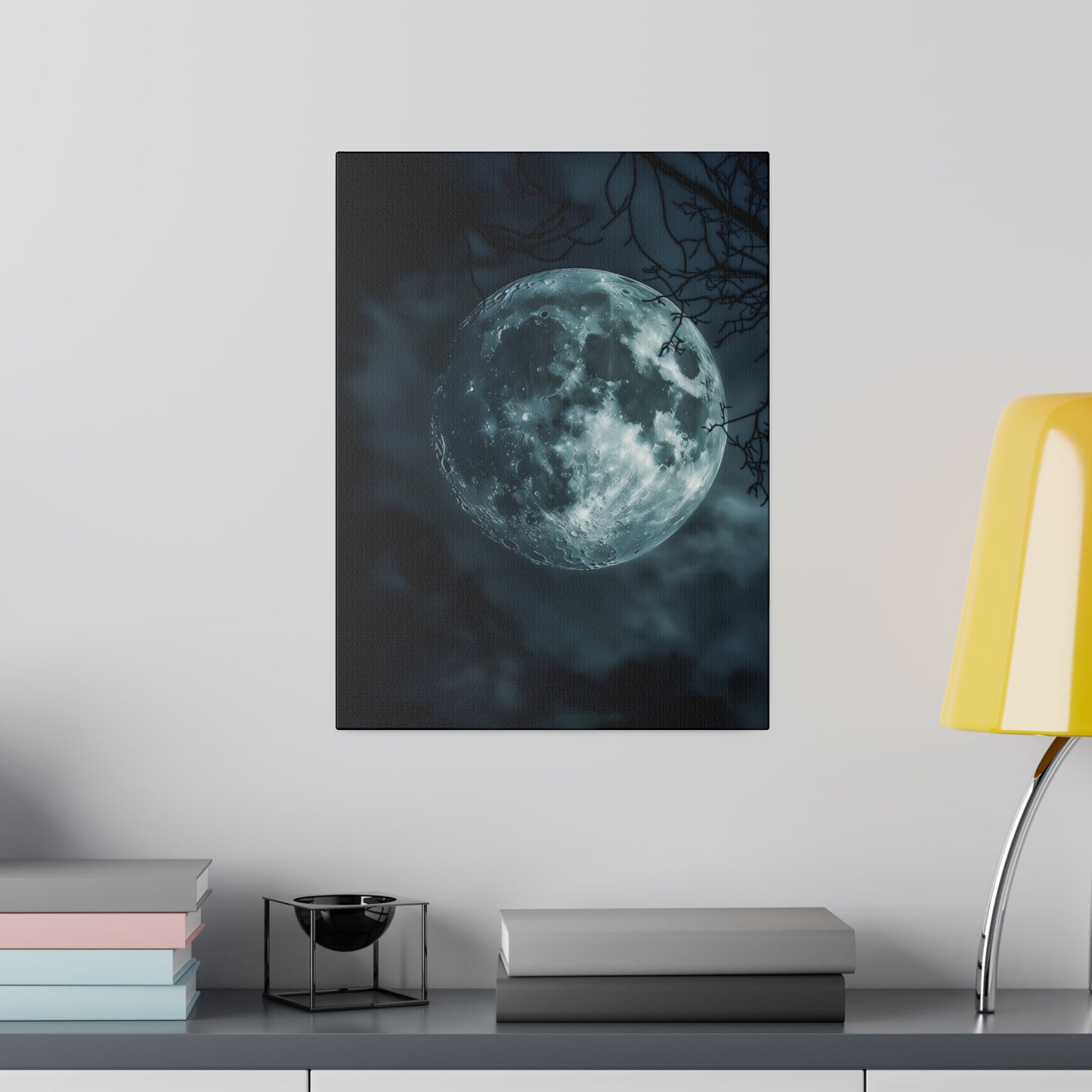 Lunar Whisper: Midnight Moon Canvas Art