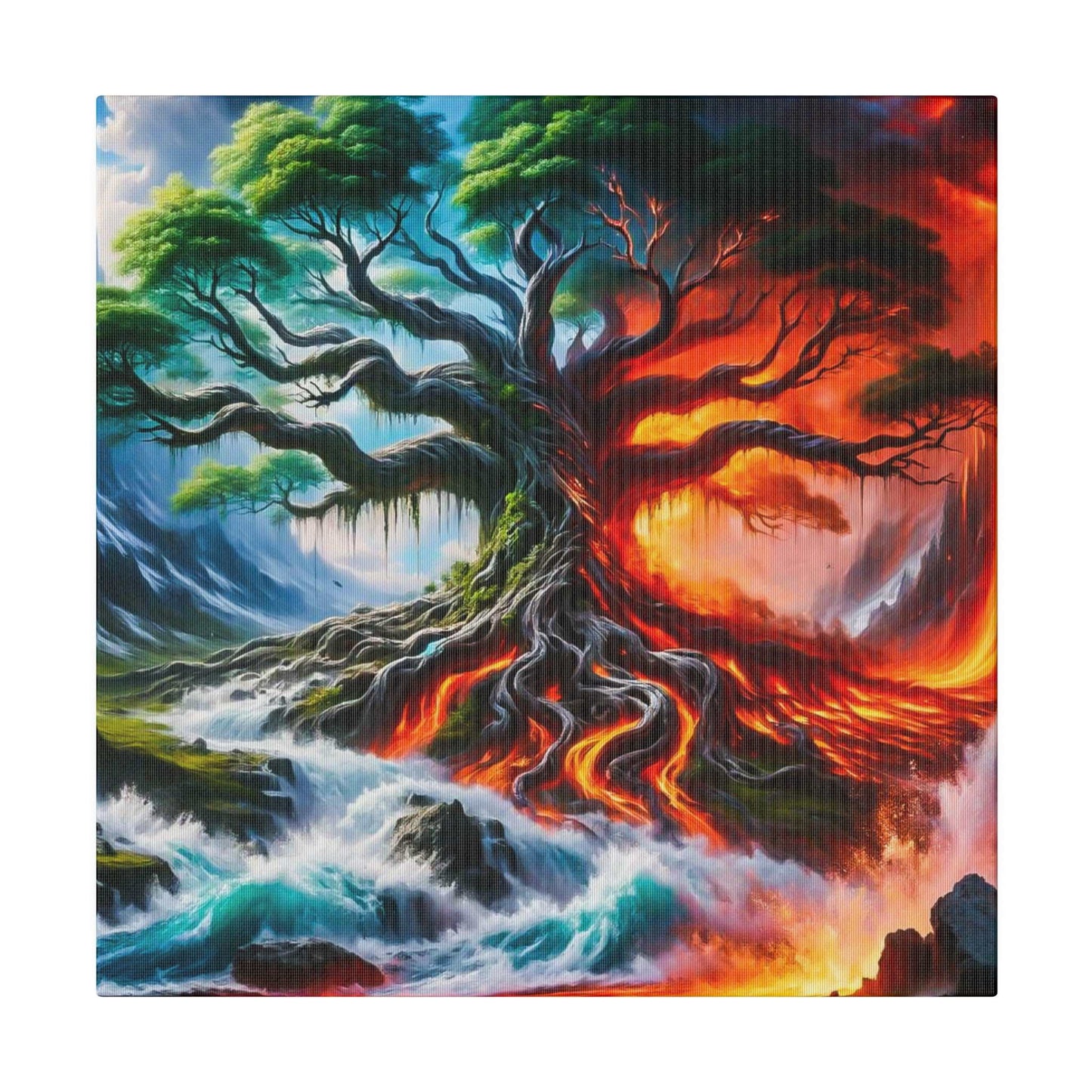 Ethereal Fusion: Elemental Forces Canvas Art