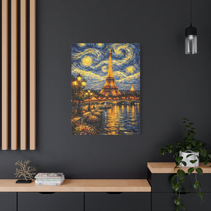 Paris in a Starry Dream – Eiffel Tower Van Gogh Inspired Canvas Print in Van Gogh style canvas art, product image 58 of 64