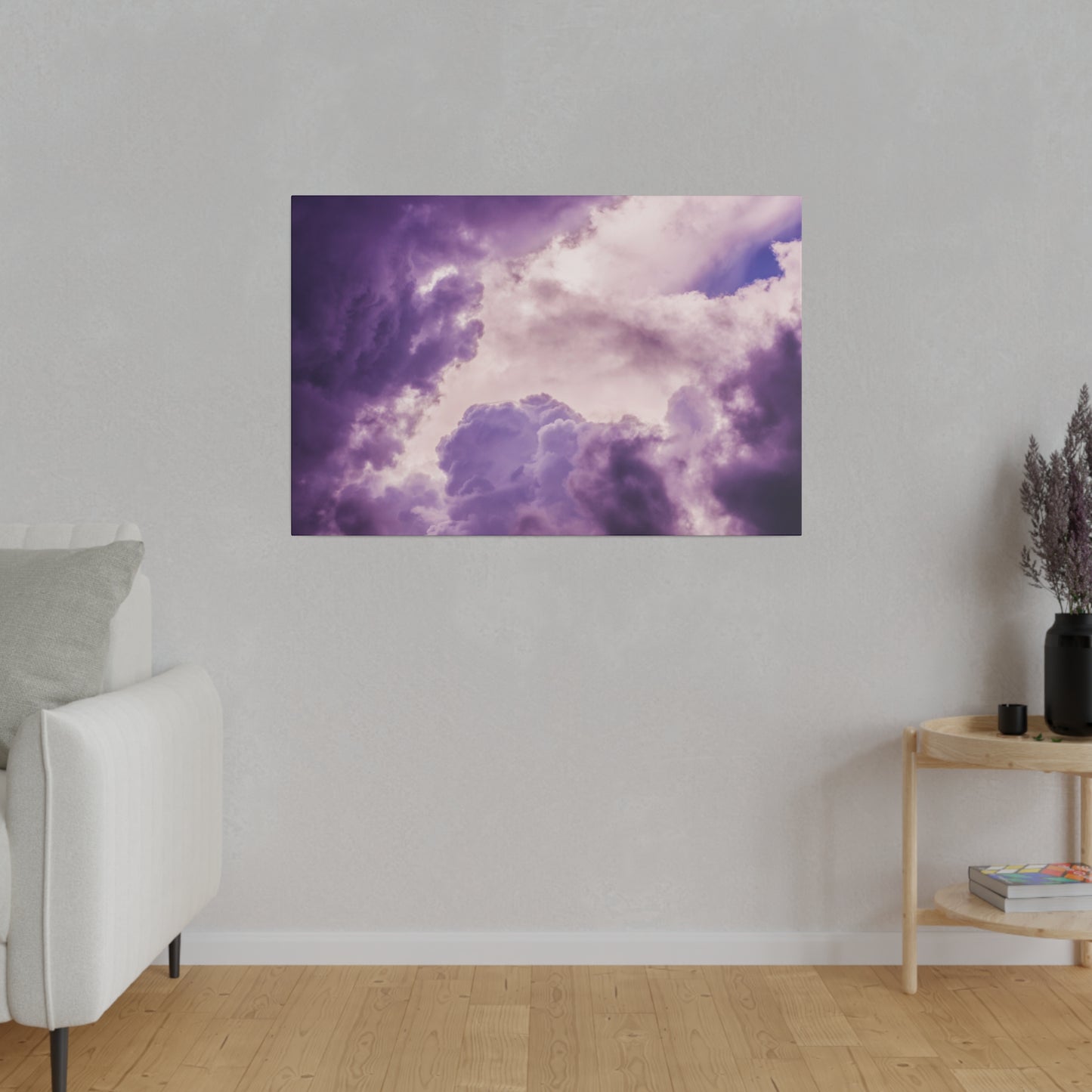 Mystic Purple Cloudscape: Ethereal Sky Canvas Print