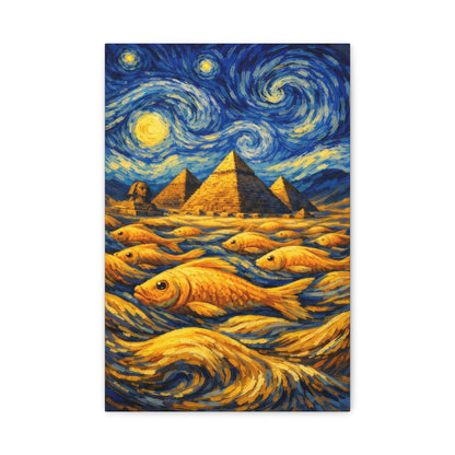 Golden Currents Over Giza – Van Gogh Inspired canvas wall art, product image 5 of 52