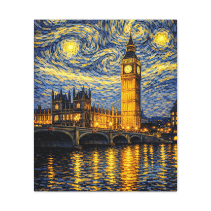 Big Ben Beneath a Starry Sky – Van Gogh Inspired Canvas Print in Van Gogh style canvas art, product image 9 of 64