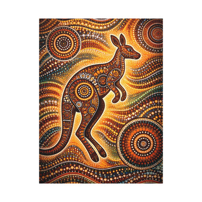 Kangaroo Aboriginal Dot Art Canvas Print – Warm Boho Wall Decor Canvas image 16