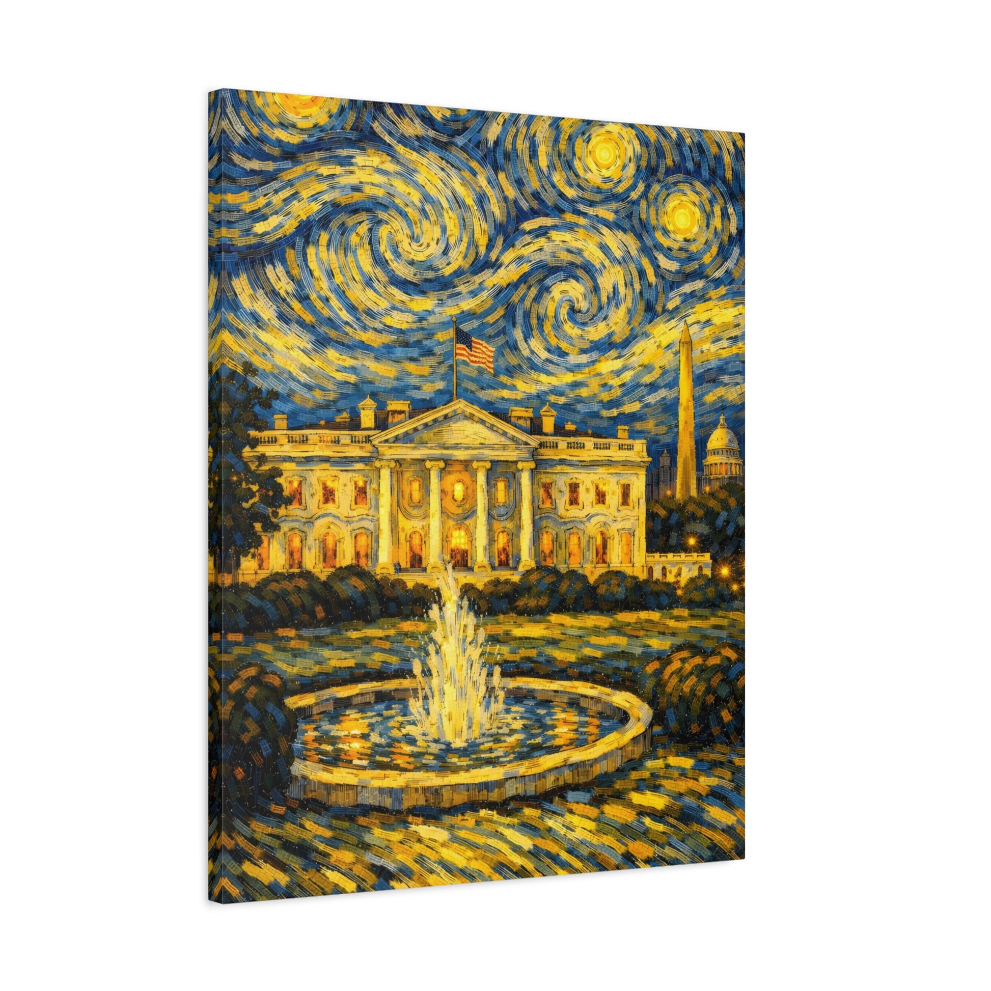The White House Beneath a Starry Sky – Van Gogh Inspired Canvas Print in Van Gogh style canvas art, product image 51 of 68