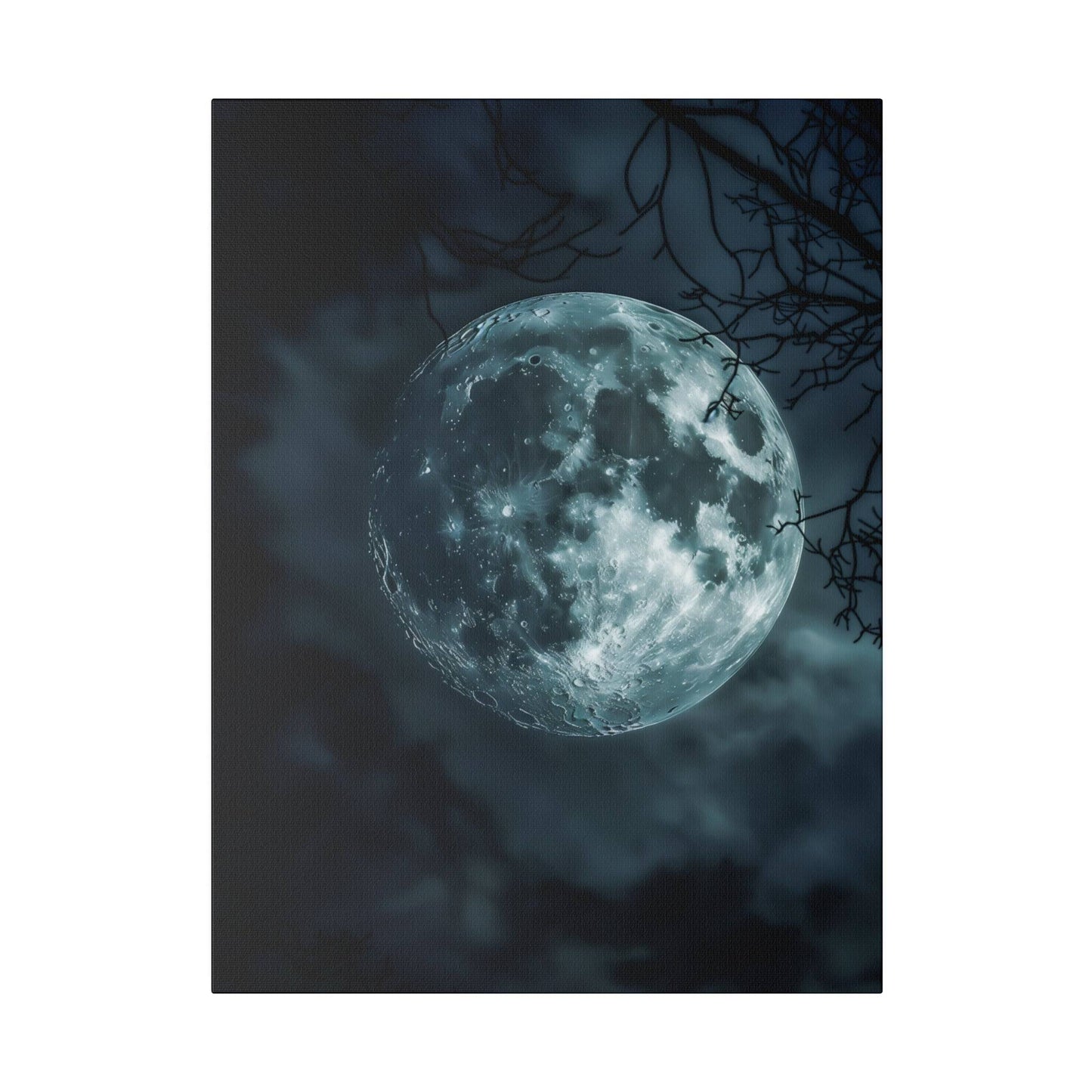 Lunar Whisper: Midnight Moon Canvas Art