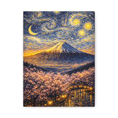 Mount Fuji Under a Starry Sky – Van Gogh Inspired canvas wall art, product image 2 of 64