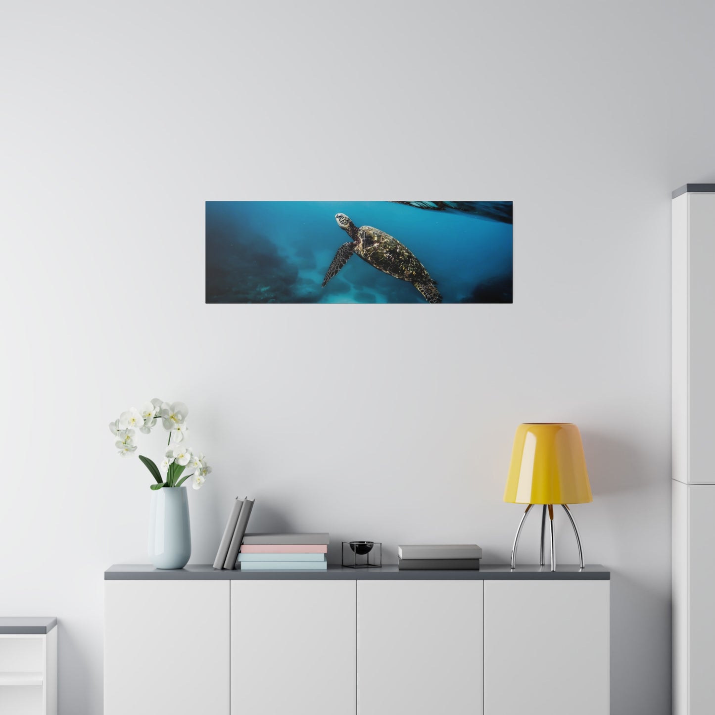 Ocean Grace: Sea Turtle Journey Canvas Art