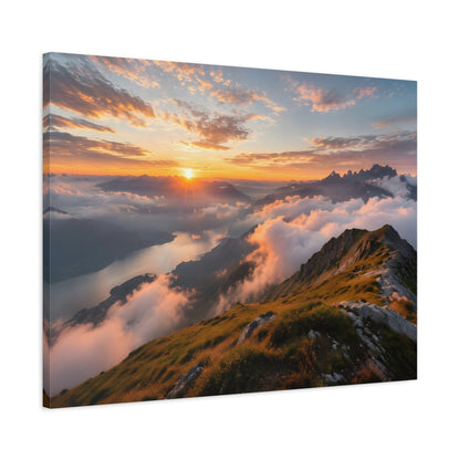 Golden Summit Above the Clouds Canvas Canvas image 60