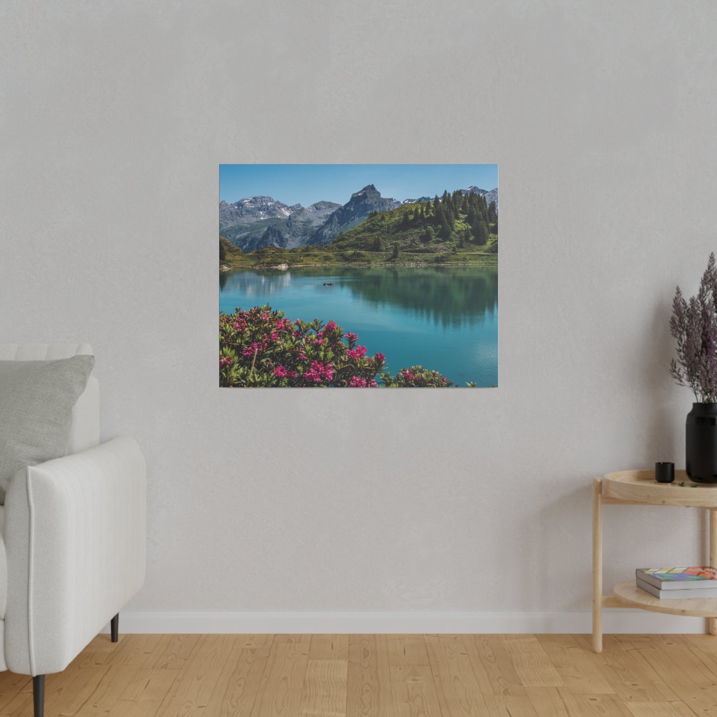 Serene Mountain Lake Landscape Wall Art - Nature Photography Print