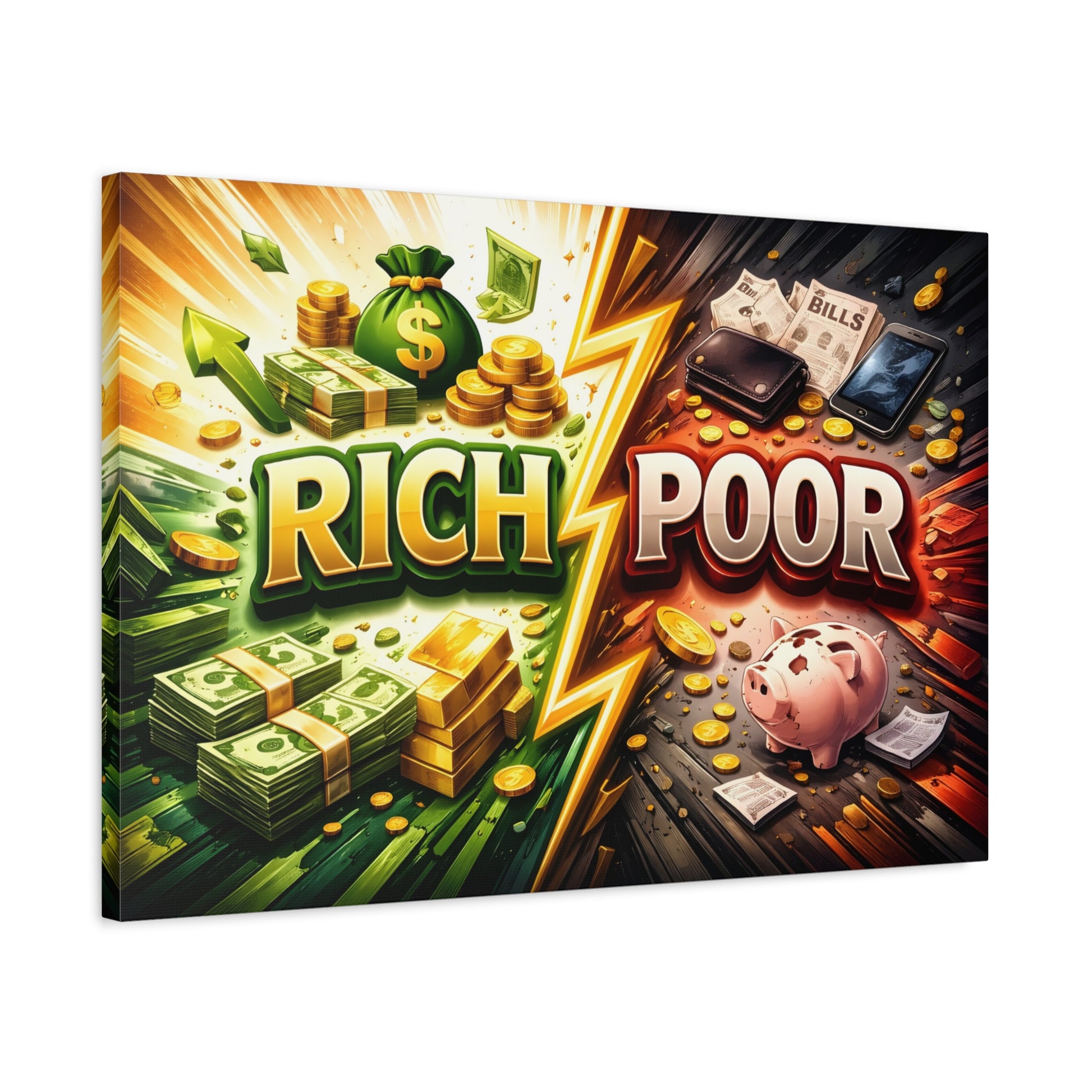 Rich vs Poor Abstract Money Mindset Canvas Canvas image 49