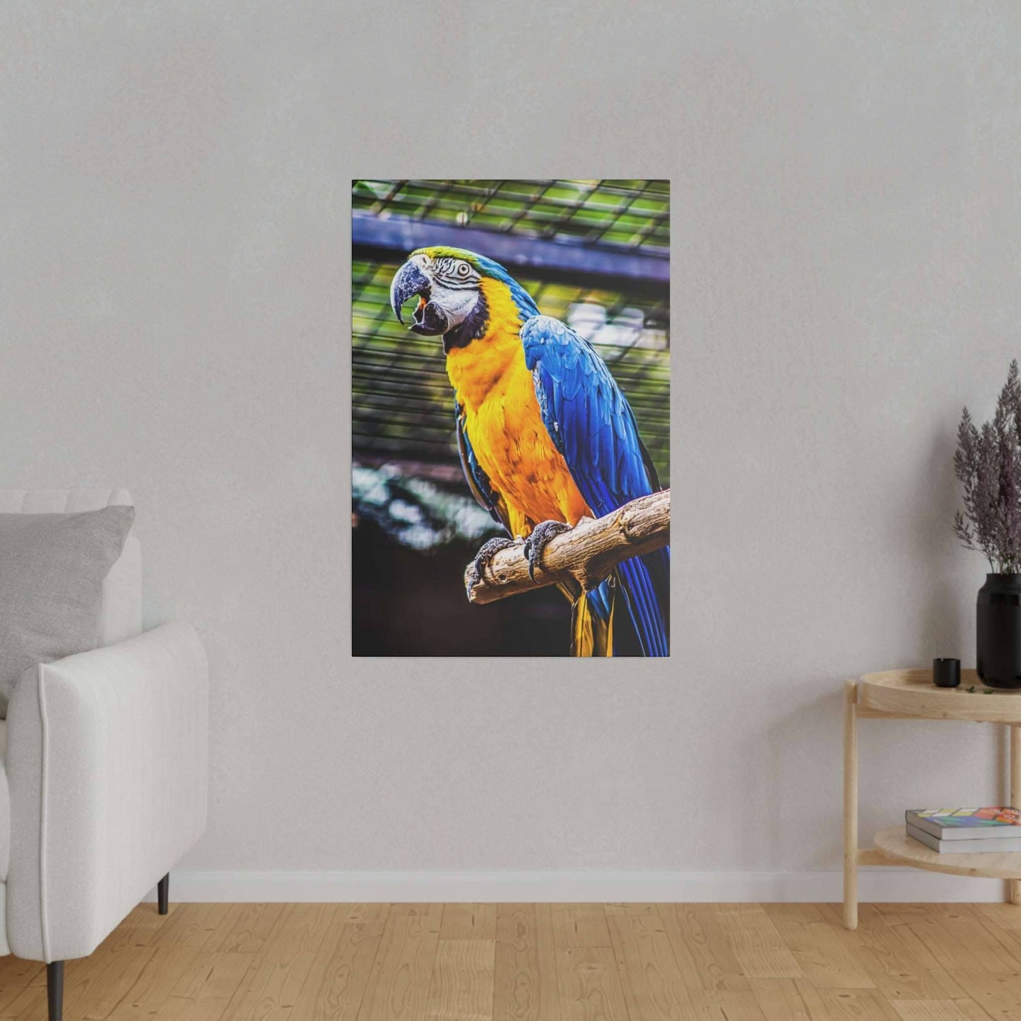 Vibrant Tropics: Macaw Parrot Canvas Print - A Splash of Jungle Colors