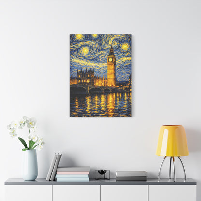 Big Ben Beneath a Starry Sky – Van Gogh Inspired Canvas Print in Van Gogh style canvas art, product image 51 of 64