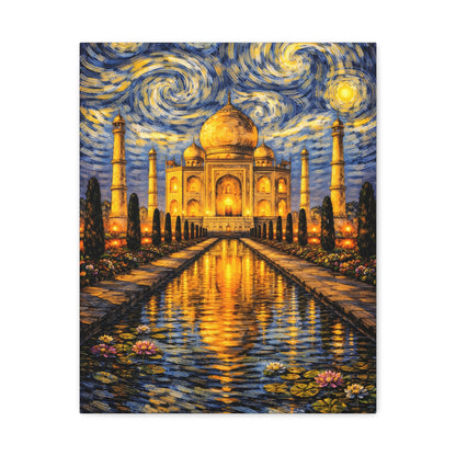 The Taj Mahal in a Starry Dream – Van Gogh Inspired Canvas Print in Van Gogh style canvas art, product image 6 of 60