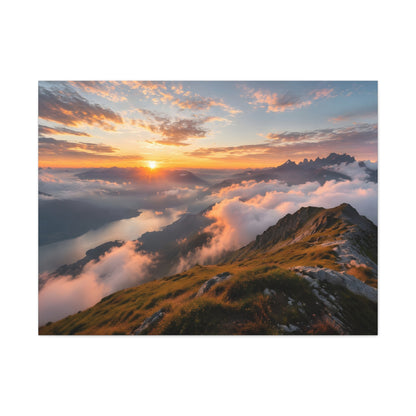 Golden Summit Above the Clouds Canvas Canvas image 16