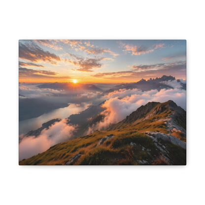 Golden Summit Above the Clouds Canvas Canvas image 2
