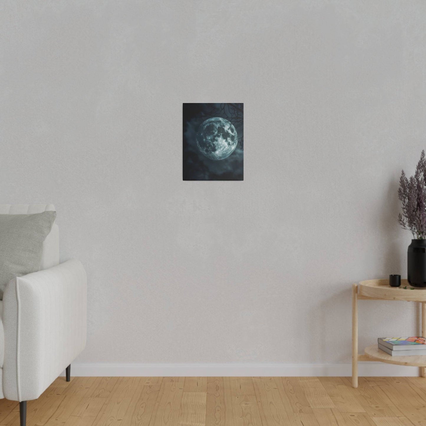 Lunar Whisper: Midnight Moon Canvas Art