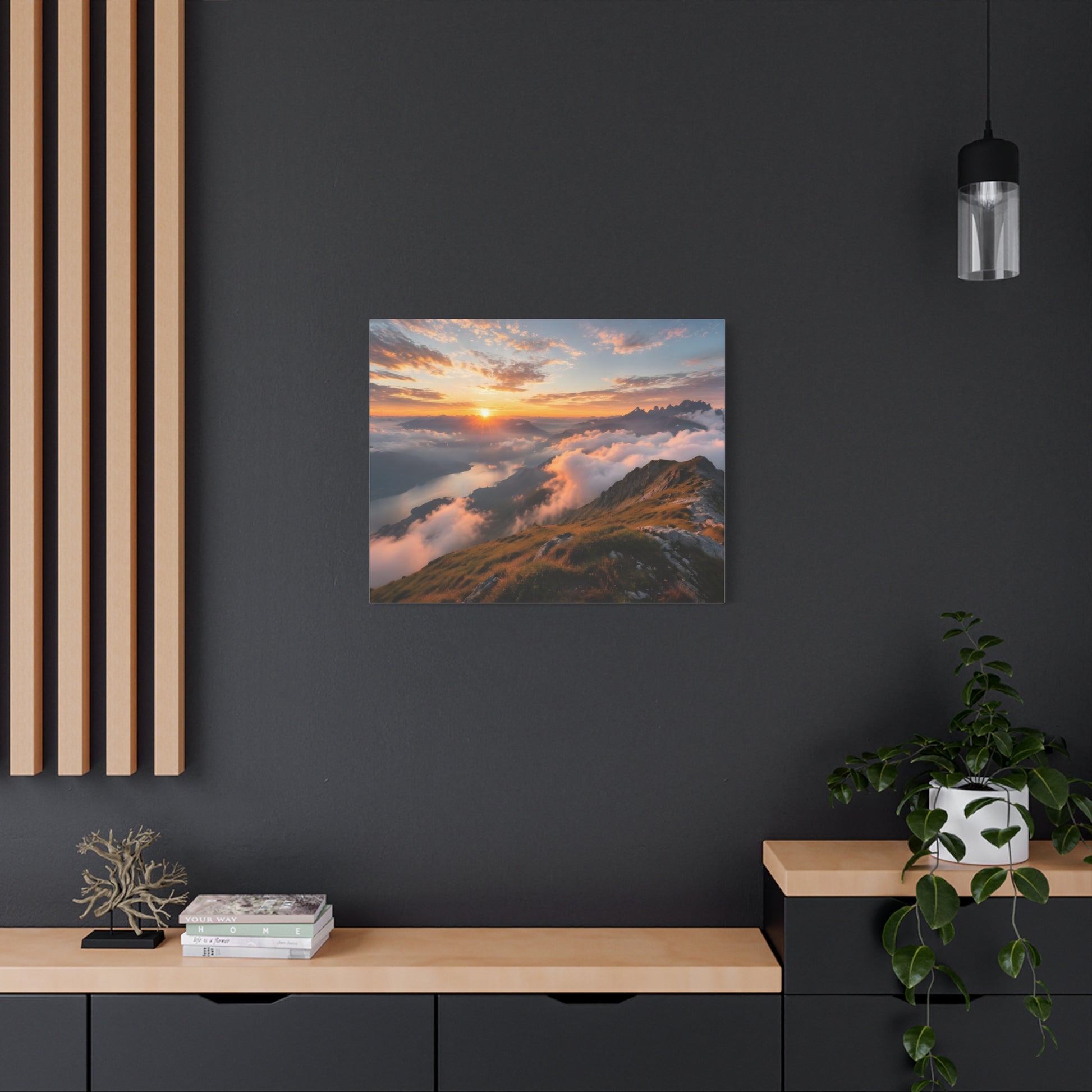 Golden Summit Above the Clouds Canvas Canvas image 59