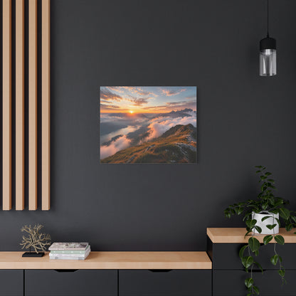 Golden Summit Above the Clouds Canvas Canvas image 59