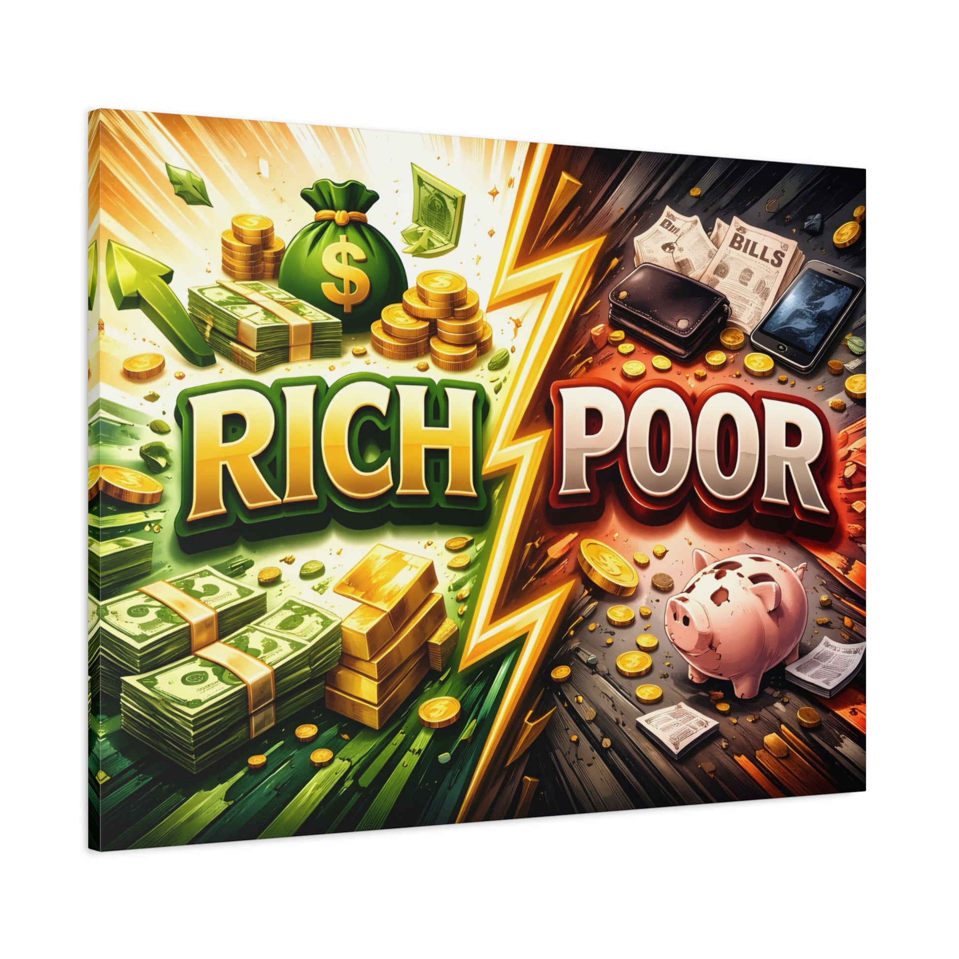 Rich vs Poor Abstract Money Mindset Canvas Canvas image 61