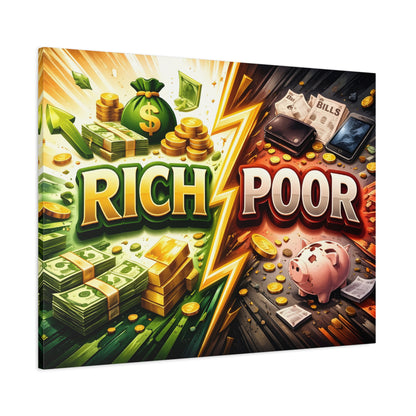 Rich vs Poor Abstract Money Mindset Canvas Canvas image 61