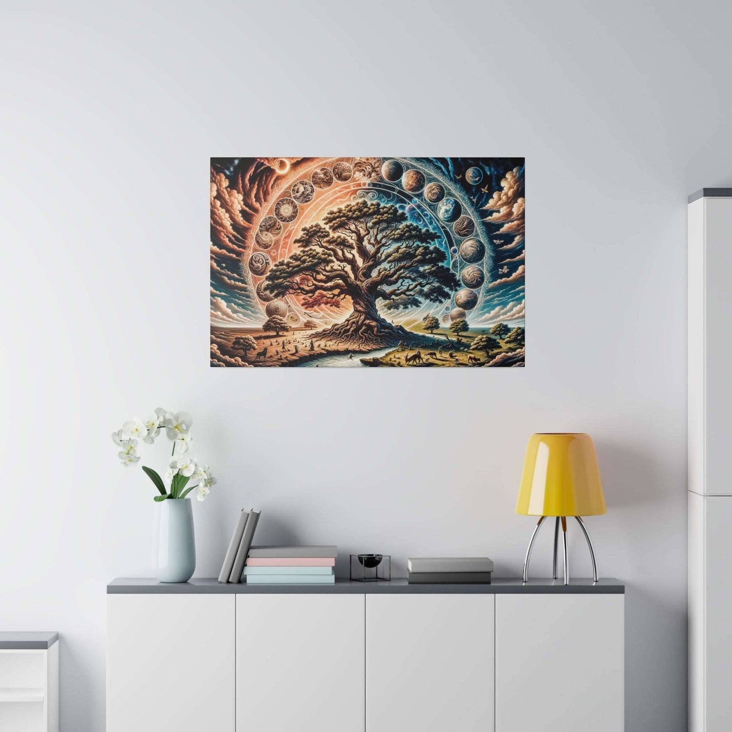 Cosmic Harmony: Tree of Life Universe Canvas Art