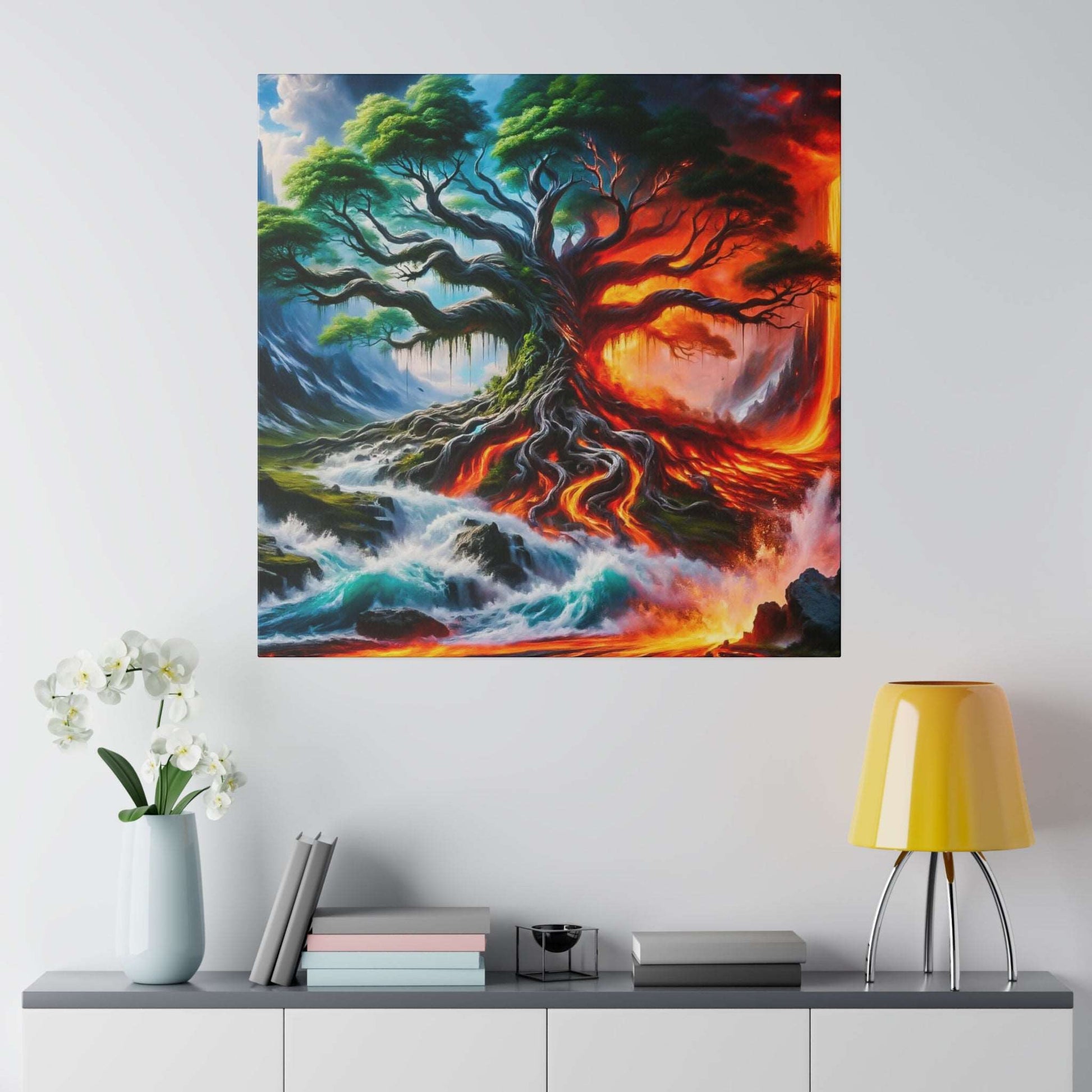 Ethereal Fusion: Elemental Forces Canvas Art