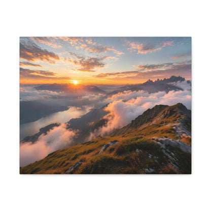 Golden Summit Above the Clouds Canvas Canvas image 7