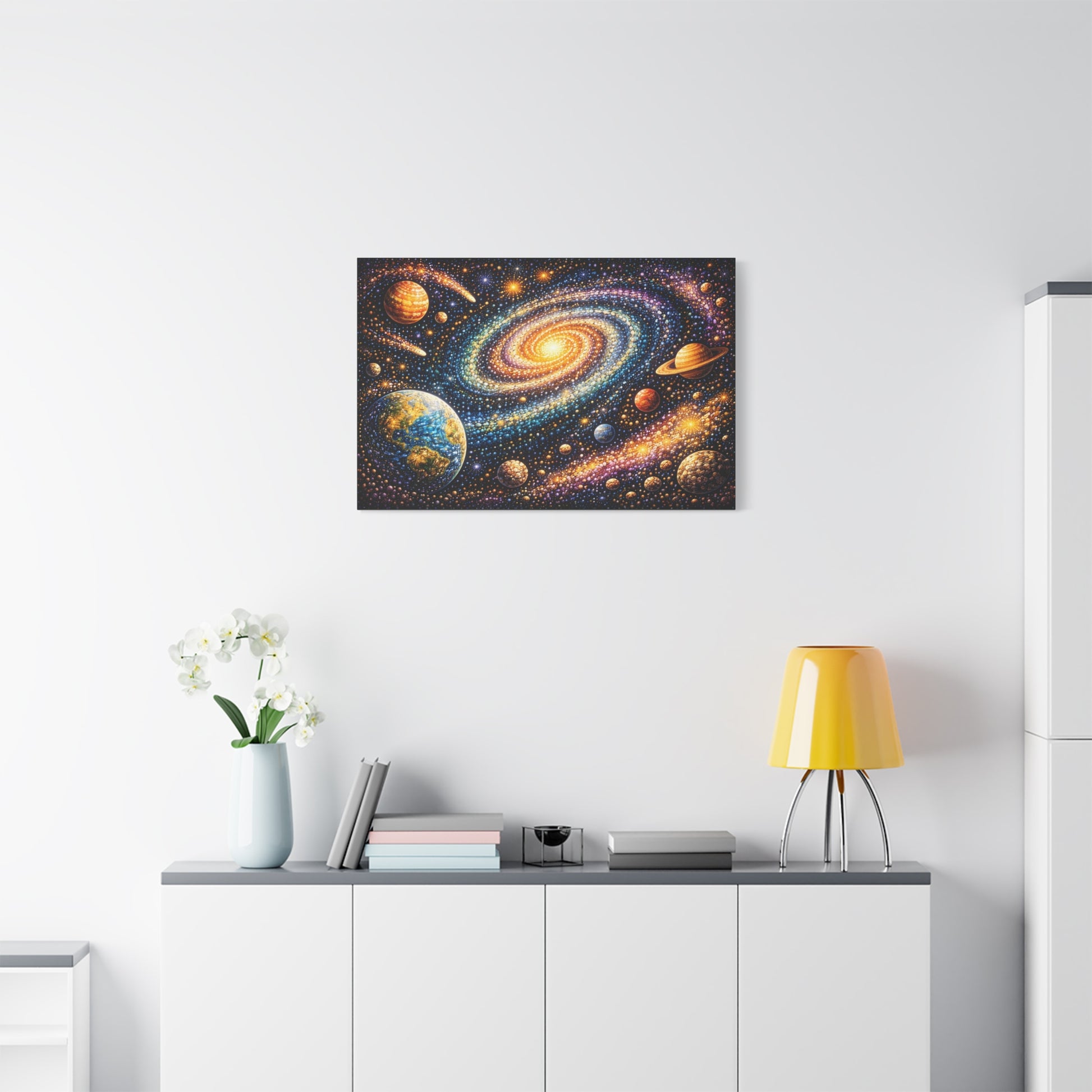 Galaxy Spiral Matte Canvas Wall Art — Colorful Space Planets Decor Canvas image 59