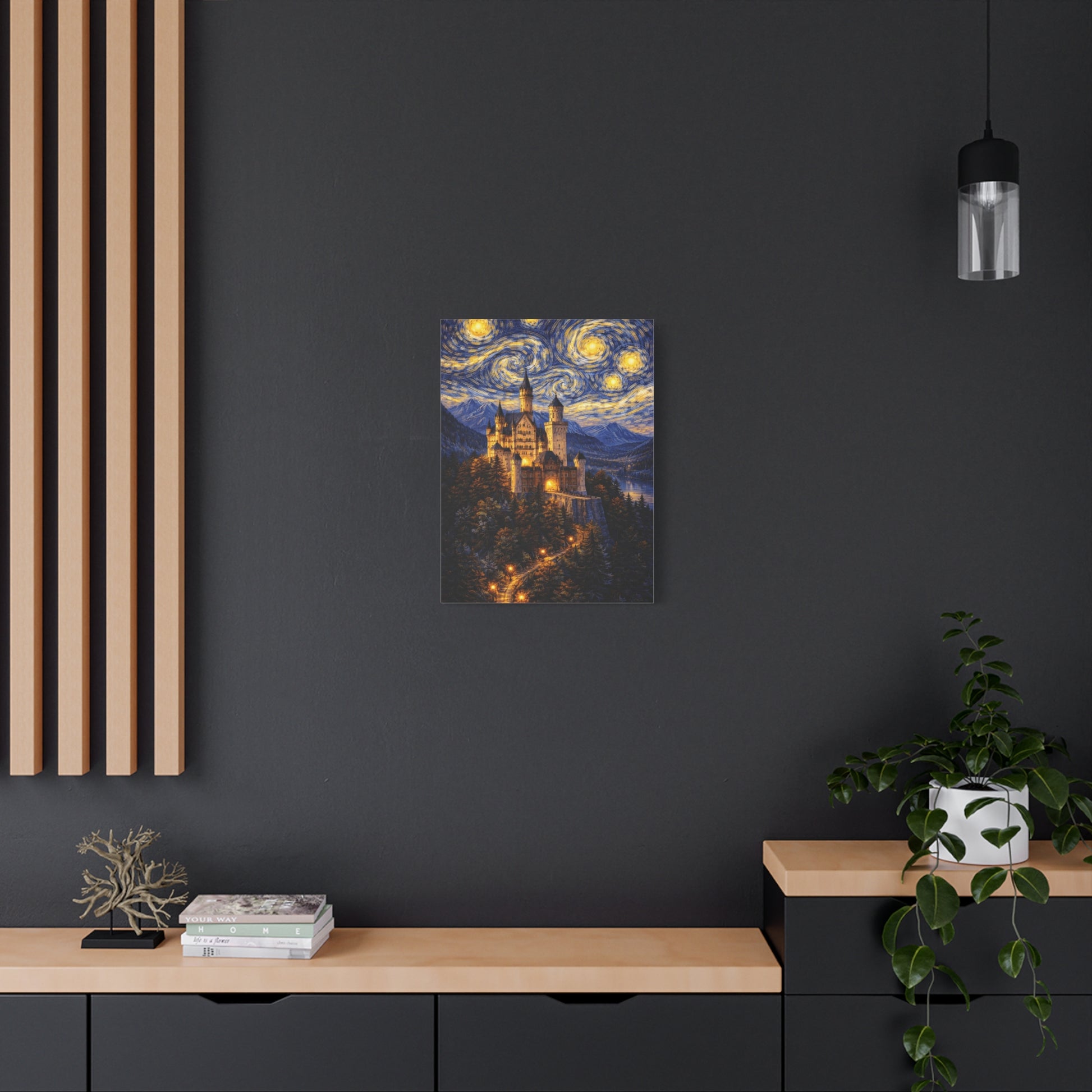 Neuschwanstein Castle Under a Starry Sky – Van Gogh Inspired canvas wall art, product image 41 of 56
