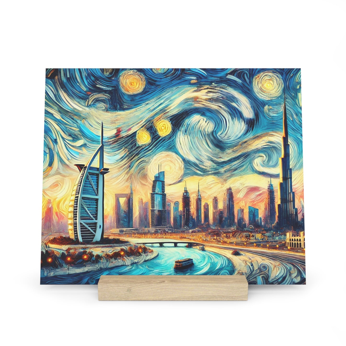 Dubai Starry Night: Vincent van Gogh Inspired Gallery Board – Artistic Panorama