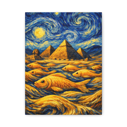 Golden Currents Over Giza – Van Gogh Inspired canvas wall art, product image 2 of 52