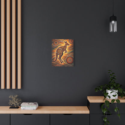 Kangaroo Aboriginal Dot Art Canvas Print – Warm Boho Wall Decor Canvas image 37